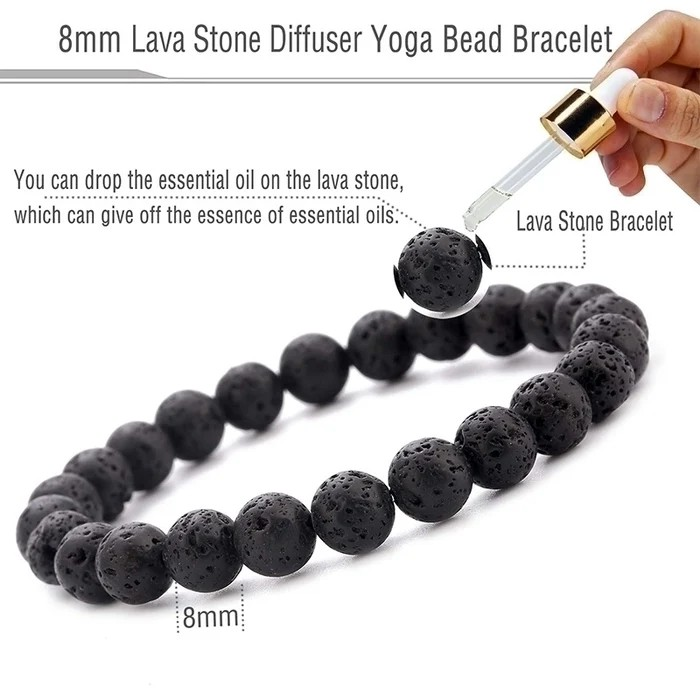 Men's Natural Stone Beaded Bracelet | Fashion Round Beads Bracelet for Men | Adjustable Handmade Gift for Him