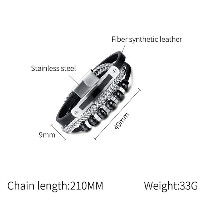 Hip-Hop Geometric Men's Bracelet | 304 Stainless Steel Irregular Plating Chain | Durable, Stylish Urban Jewelry for Men