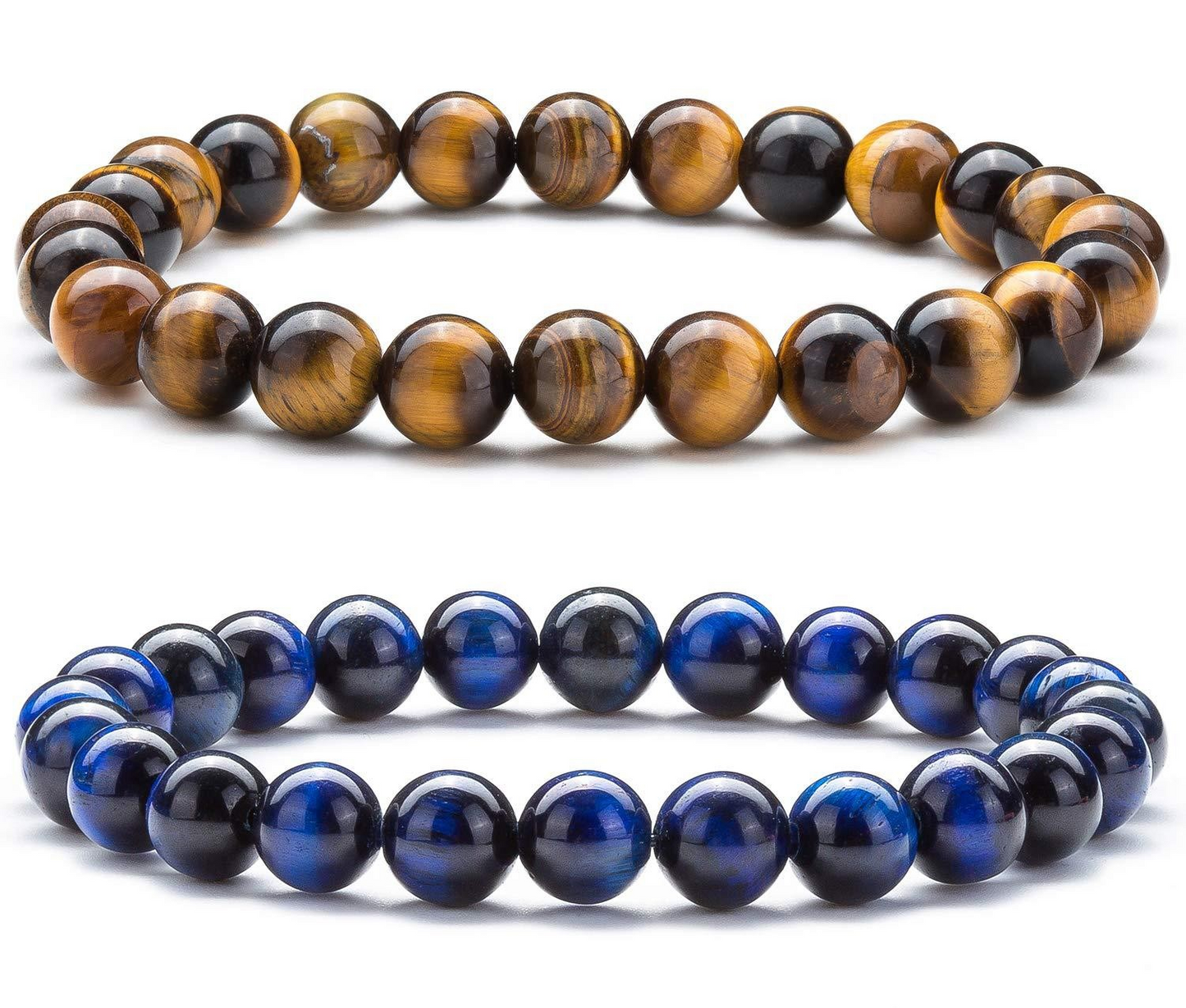 Men's Natural Stone Beaded Bracelet | Fashion Round Beads Bracelet for Men | Adjustable Handmade Gift for Him