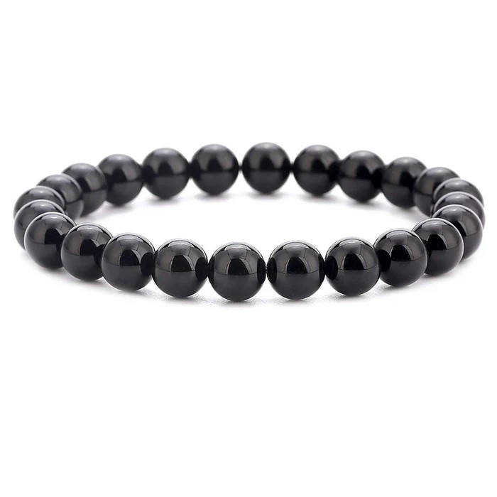Men's Natural Stone Beaded Bracelet | Fashion Round Beads Bracelet for Men | Adjustable Handmade Gift for Him