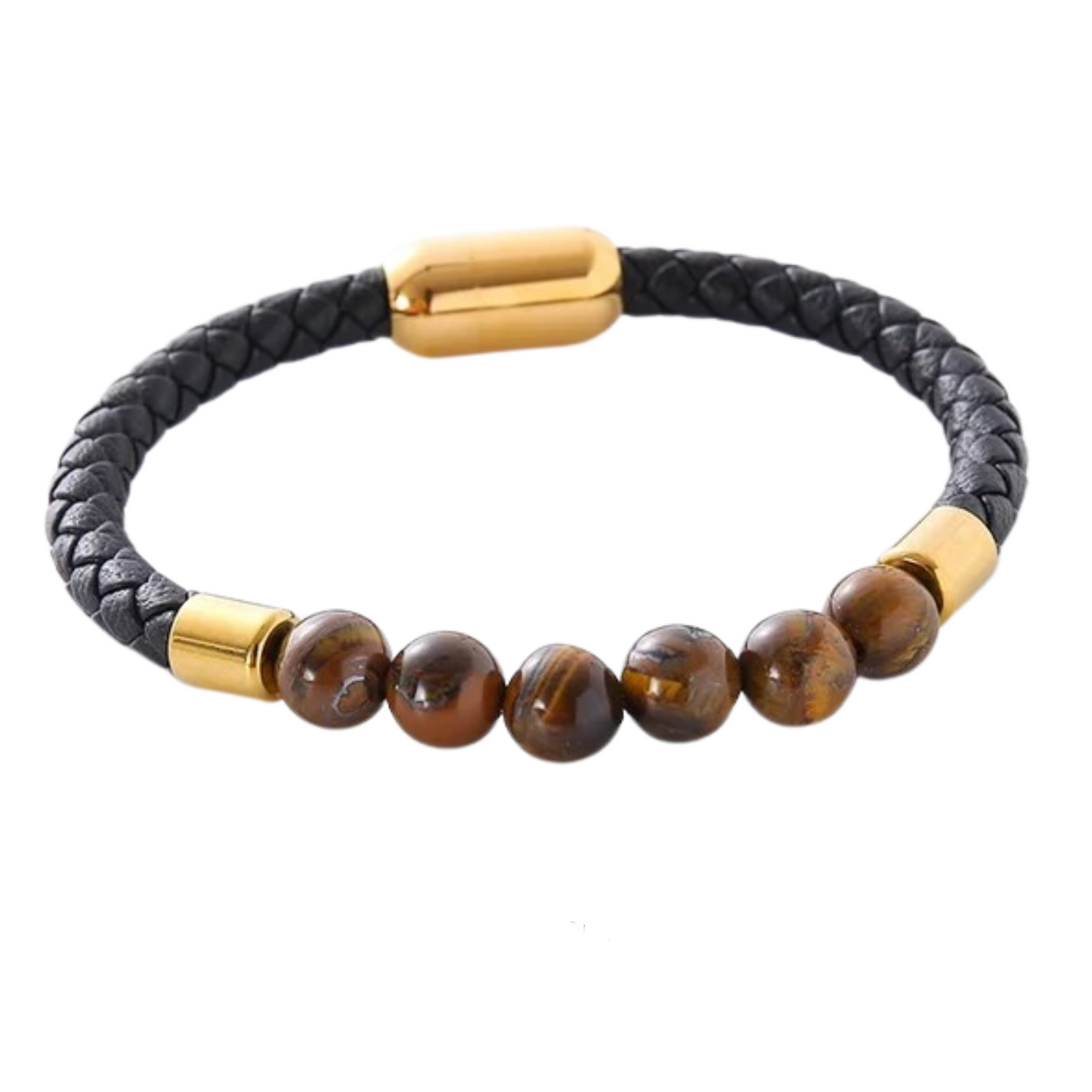 Men’s Hip-Hop Double Ring Leather Bracelet | Stylish Plated Wristband | Cool Men’s Jewelry & Gift Idea