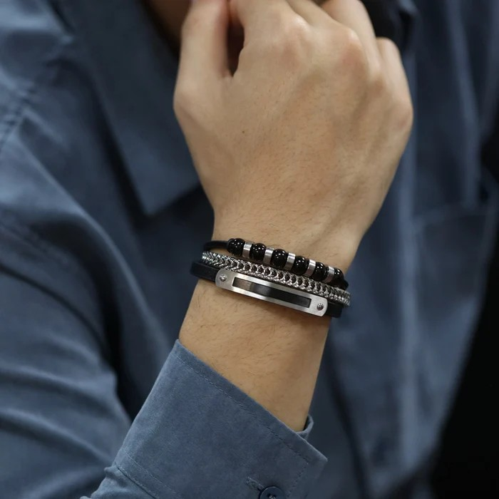 Hip-Hop Geometric Men's Bracelet | 304 Stainless Steel Irregular Plating Chain | Durable, Stylish Urban Jewelry for Men