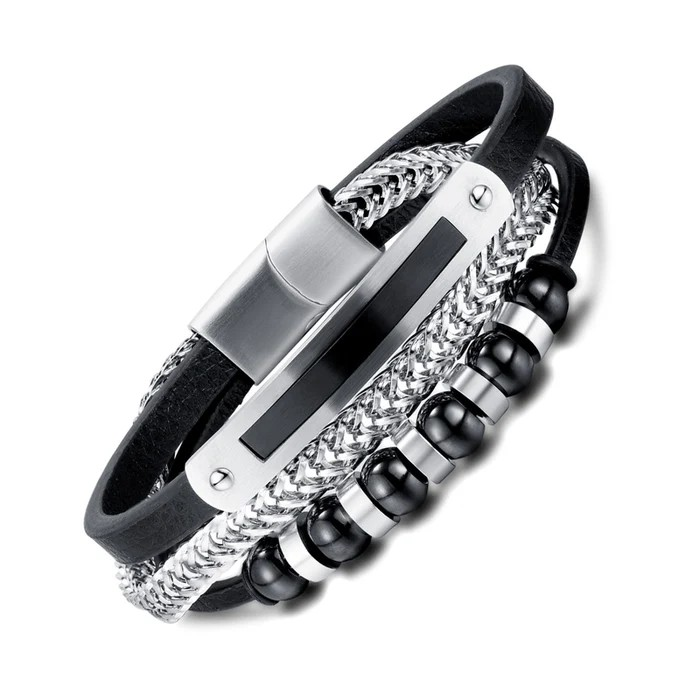 Hip-Hop Geometric Men's Bracelet | 304 Stainless Steel Irregular Plating Chain | Durable, Stylish Urban Jewelry for Men