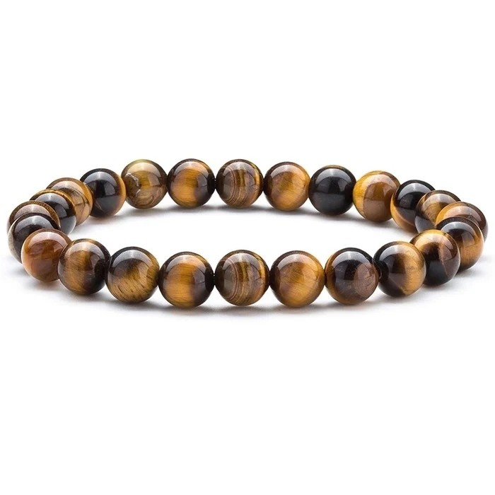 Men's Natural Stone Beaded Bracelet | Fashion Round Beads Bracelet for Men | Adjustable Handmade Gift for Him