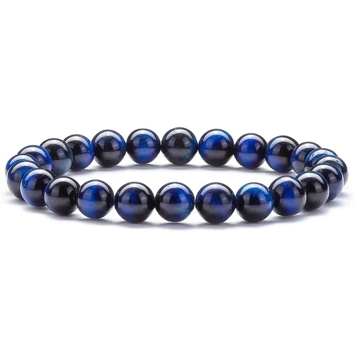 Men's Natural Stone Beaded Bracelet | Fashion Round Beads Bracelet for Men | Adjustable Handmade Gift for Him