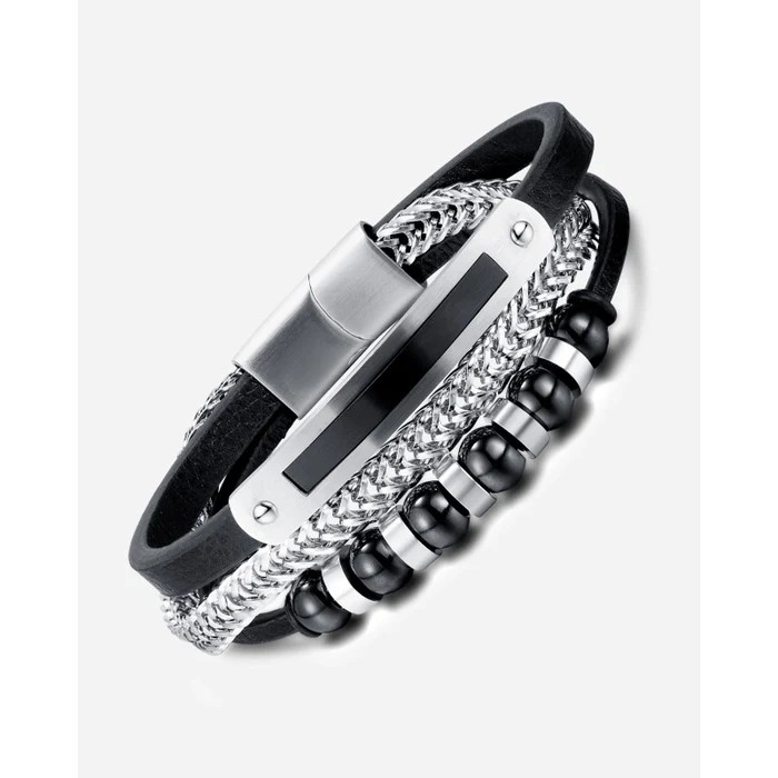 Hip-Hop Geometric Men's Bracelet | 304 Stainless Steel Irregular Plating Chain | Durable, Stylish Urban Jewelry for Men